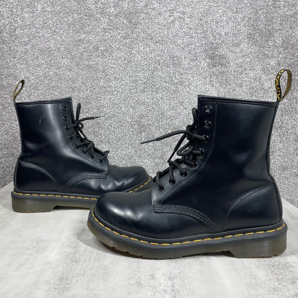 Dr Martens 1460 Boots Womens 7 Smooth Leather Lace Up Combat Black